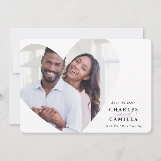 SAVE THE DATE modernes Foto mit elegantem Rahmen Einladung (Vorderseite)
