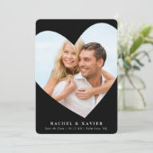 SAVE THE DATE modernes Foto niedlicher Herzrahmen  Einladung (Stehend Vorderseite)