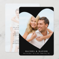 SAVE THE DATE modernes Foto niedlicher Herzrahmen 