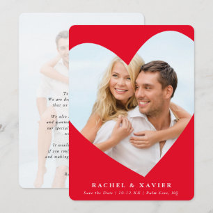 SAVE THE DATE modernes Foto niedlicher Herzrahmen Einladung