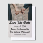 Save the Date Modernes Foto und Text Pergament Einladungen (Versetzt)
