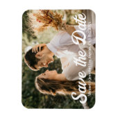 Save the Date modernes handgeschriebenes Hochzeits Magnet (Vertikal)
