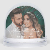 Save the Date modernes Hochzeitsstift Foto Schneekugeln (Vorderseite)