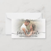 Save the Date modernes kalligrafisches HochzeitsFo Mitteilungskarte (Vorderseite)