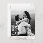 Save The Date! Modernes Marmor 1 Foto Postkarte (Vorne/Hinten)