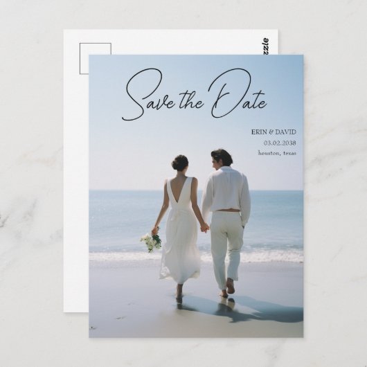 Save The Date! Modernes Marmor 1 Foto Postkarte (Vorne/Hinten)