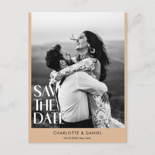 Save The Date! Modernes Minimalistisches 1 Foto Postkarte (Vorderseite)