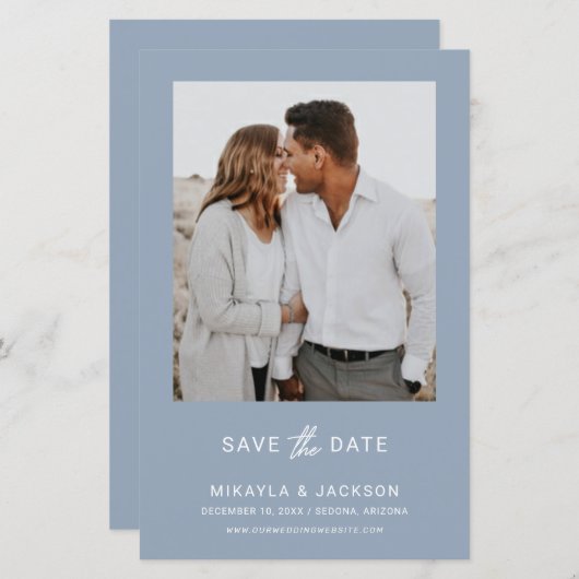 Save the Date Modernes Minimalistisches Gerahmtes  (Vorne/Hinten)