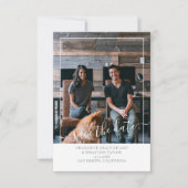 Save the Date Modernes Personalisiert Grau Weiß Ankündigung (Vorderseite)