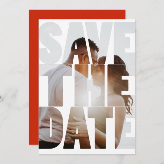 Save the Date Modernes Personalisiertes Foto Ankündigung (Vorne/Hinten)