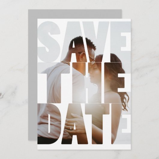 Save the Date Modernes Personalisiertes Foto Ankündigung (Vorne/Hinten)