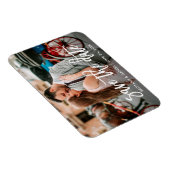 Save the Date Modernes Pinselskript Couple Foto Magnet (Rechte Seite)