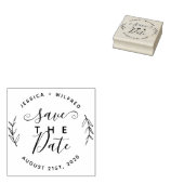 Save the Date Modernes Rundschreiben & Rustikales Gummistempel (Stempel)