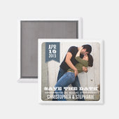 Save the Date Modernes Rustikales Foto Magnet | Gr (Vorderseite/Rückseite)