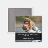 Save the Date Modernes Schwarz-Weiß-Magnet Magnet (Vorderseite/Rückseite)