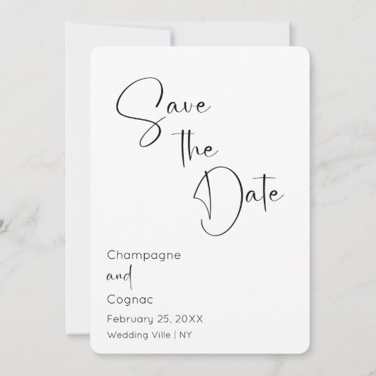 Save the Date Modernes Script-Hochzeitsszenario-Fo Einladung (Vorderseite)
