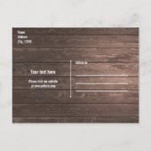 Save the Date Modernes Script Rustic Wood Foto Ankündigungspostkarte (Rückseite)