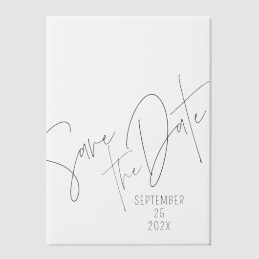 Save the Date Modernes Typografie-Overlay Pergament Einladungen (Vorderseite)