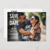 Save the Date Modernes typografisches Foto Postkar Postkarte (Vorne/Hinten)