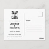 Save the Date Modernes typografisches Foto Postkar Postkarte (Rückseite)