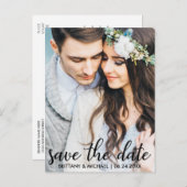 Save the Date Modernes Verlobung Foto Postkarte SB (Vorne/Hinten)