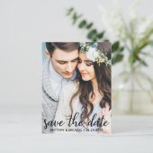 Save the Date Modernes Verlobung Foto Postkarte SB (Stehend Vorderseite)