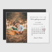 Save the Date Monat Kalender rosa Herz magnetisch Magnetkarte (Vorne/Hinten)