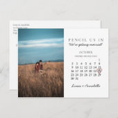 Save the Date Monat Oktober 2022 Kalenderherz Postkarte (Vorne/Hinten)