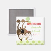 Save the Date Monkey Wedding Couple Magnet Gefalle (Vorderseite/Rückseite)