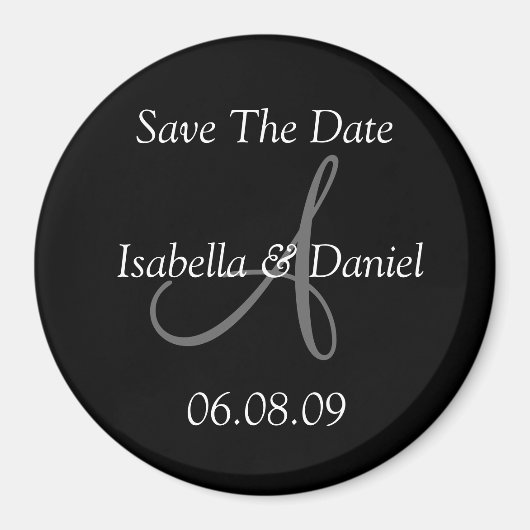 Save the Date Monogram Magnet (Vorne)