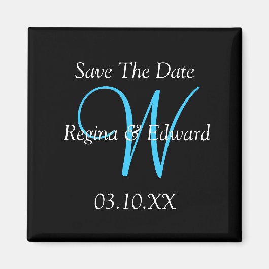 Save the Date Monogram Magnet (Vorne)