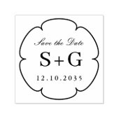 Save the Date Monogram Wedding Blume Permastempel (Design)