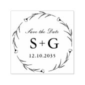 Save the Date Monogram Wedding Greenery Permastempel (Design)