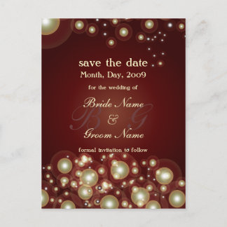 Save the Date, Monogramm + Champagnerbläschen Ankündigungspostkarte