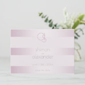 Save The Date | Monogramm der leuchtenden Pflaume (Stehend Vorderseite)