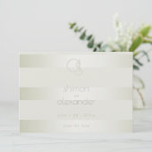 Save The Date | Monogramm des hellen Moosstreifens (Stehend Vorderseite)