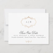Save the Date Monogramm-Foto für klassisches Wappe Ankündigung (Vorderseite)