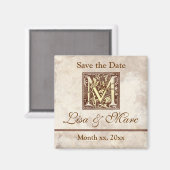 Save the Date Monogramm Magnet (Vorderseite/Rückseite)