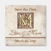 Save the Date Monogramm Magnet (Vorne)