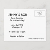 Save the Date Monogramm Postkarte (Rückseite)