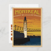 Save The Date | Montreal, Kanada Ankündigungspostkarte (Vorne/Hinten)