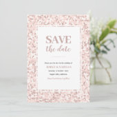 Save the Date Mosaic Dusty Pink Einladung (Stehend Vorderseite)
