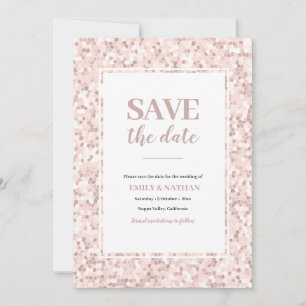 Save the Date Mosaic Dusty Pink Einladung
