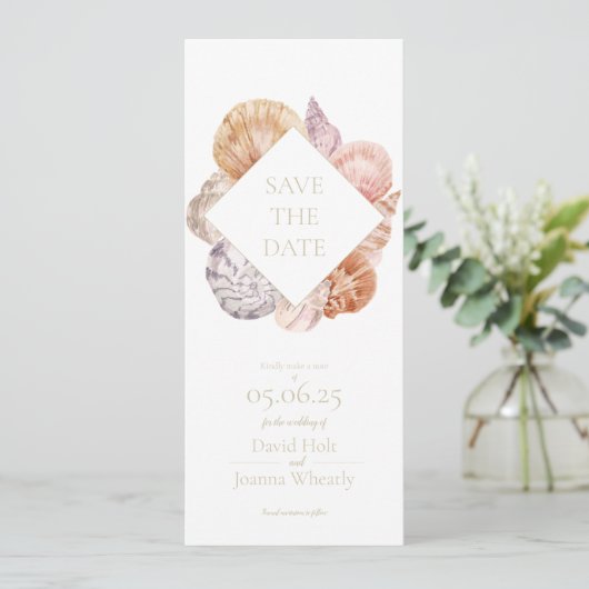 Save the Date Muschel der Wasserfarbe (Stehend Vorderseite)