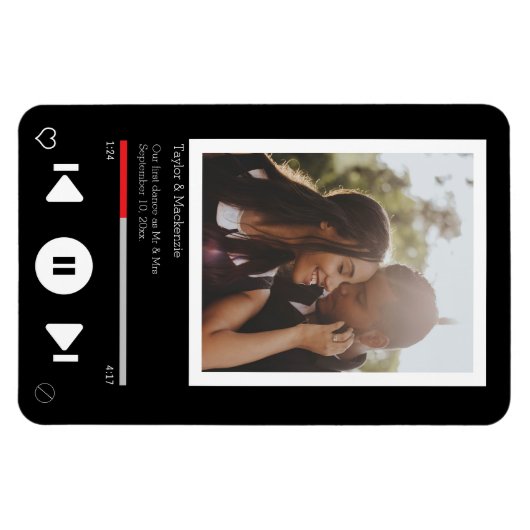 Save the Date Music Player First Dance Foto Magnet (Horizontal)
