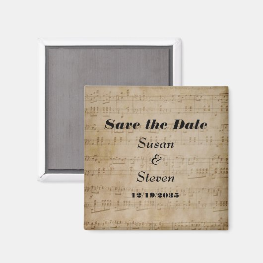 Save the Date Music Theme Magnet (Vorderseite/Rückseite)