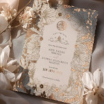 Save the Date Mute White Muslim Islamic Morris Folieneinladung<br><div class="desc">Stillose Eleganz mit unseren Save the Date Hochzeitskarten mit dem berühmten Pimpernell-Muster von William Morris, meisterlich in Vintagen Tönen in Cremeweiß, Beige und mit echter Folie akzentuiert. William Morris, eine Galionsfigur der Bewegung für Kunst und Handwerk, glaubte an die Schönheit handgefertigter Designs und die harmonische Interaktion von Farbe und Muster....</div>