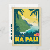 Save the Date - Na Pali, Hawaii Ankündigungspostkarte (Vorne/Hinten)