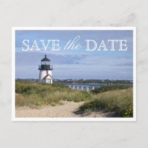 Save the Date Nantucket Wedding Brant Point Light Ankündigungspostkarte