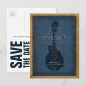 Save The Date | Nashville, TN - Blue Mandolin Ankündigungspostkarte (Vorne/Hinten)
